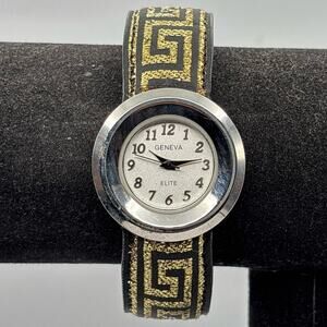 Black & Gold Cuff Watch
